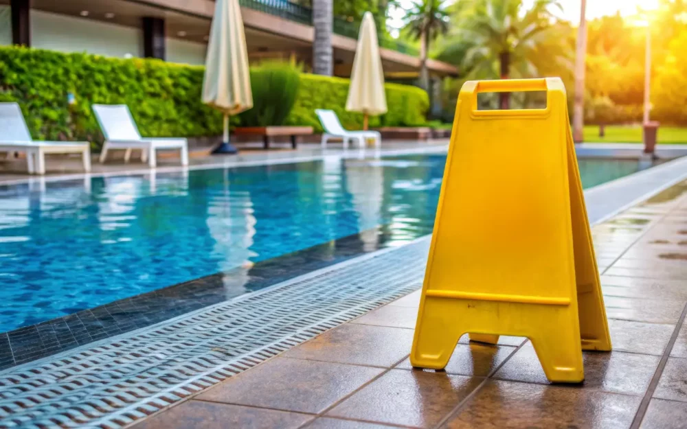 basen hotel hiszpania uwaga slisko